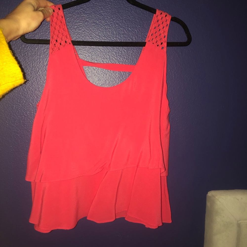 Anthropologie coral blouse